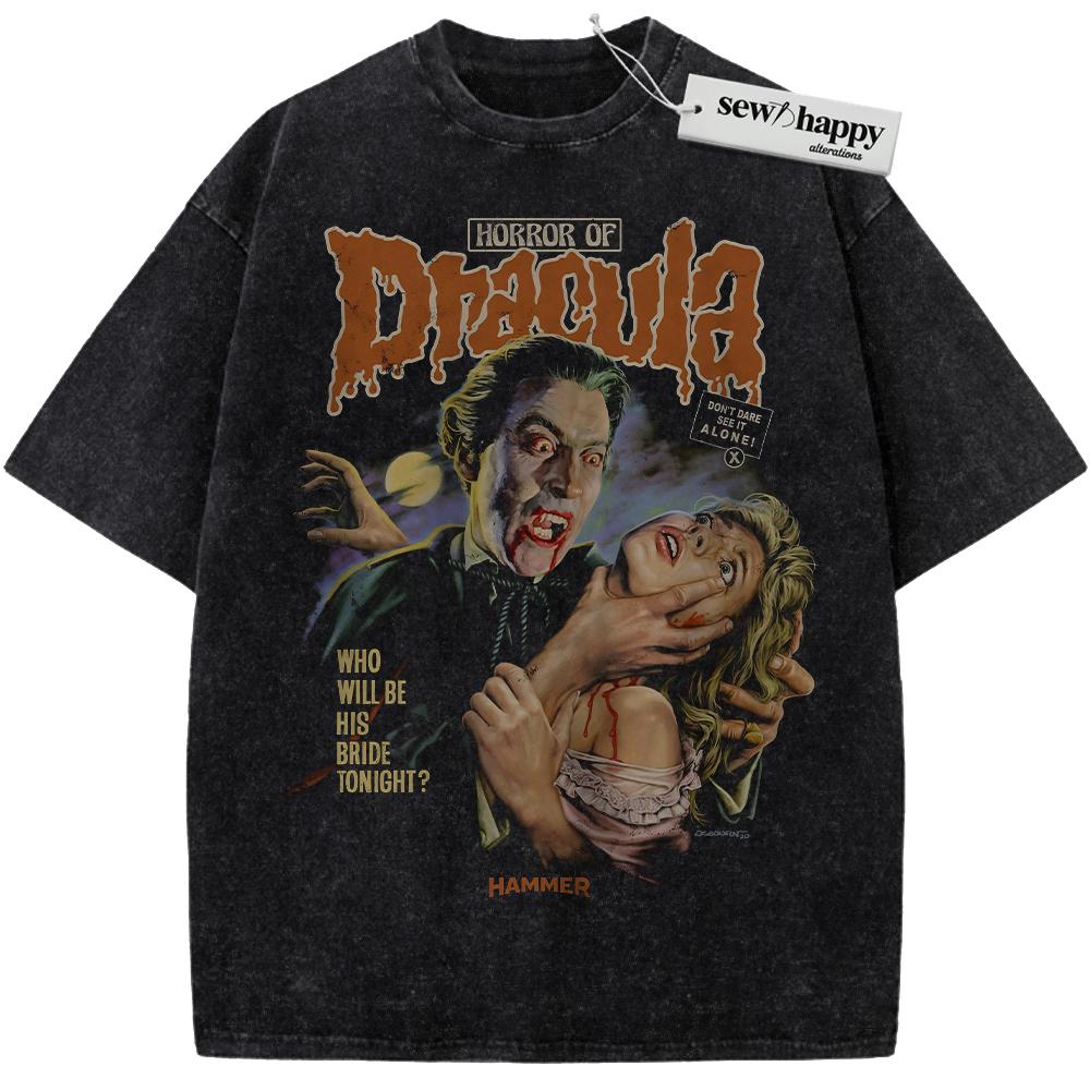 Wash Tee Dracula Shirt, Horror Movie Shirt, Vintage Tee