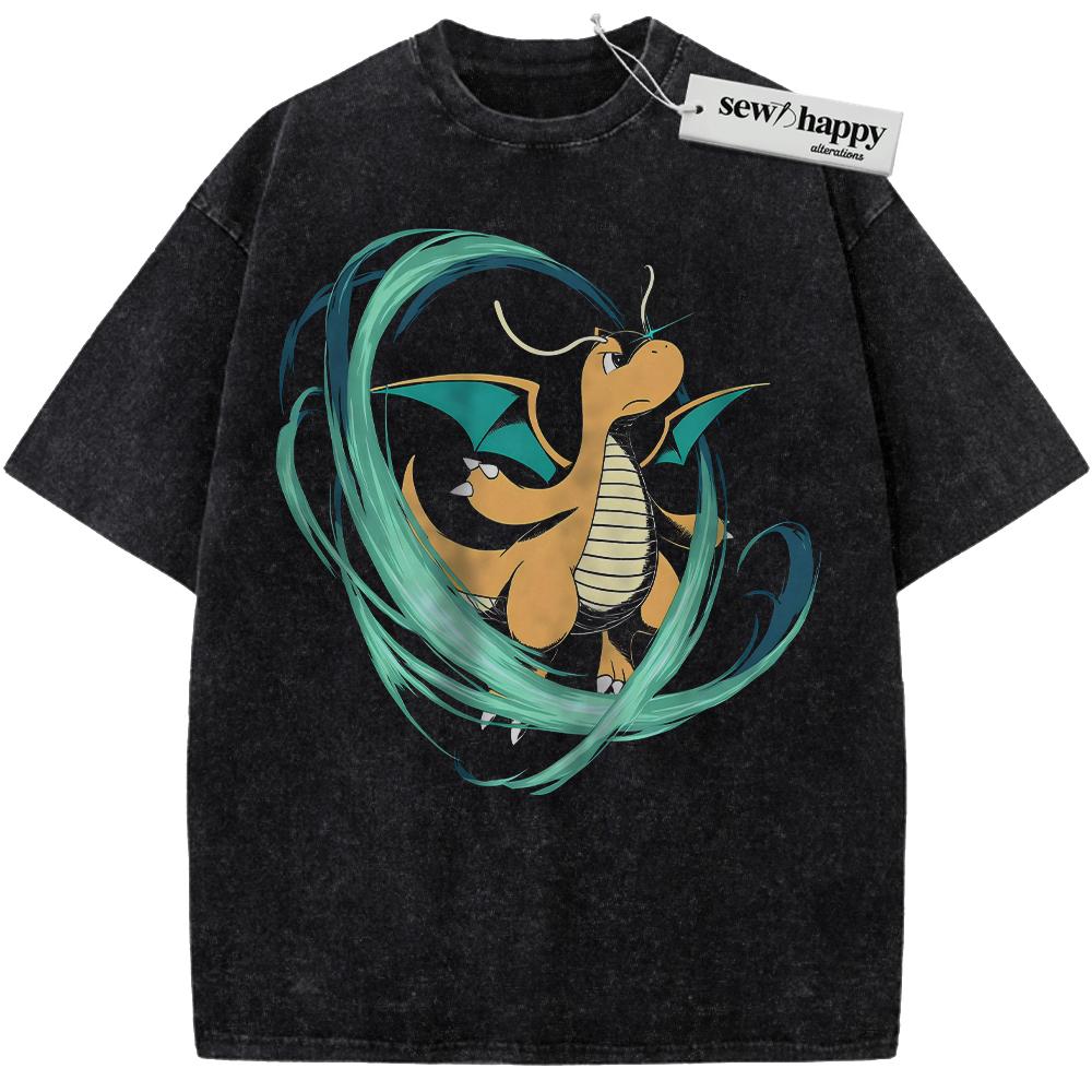 Wash Tee Dragonite Shirt, Pokemon Shirt, PKM Shirt, Anime Shirt, Vintage T-Shirt