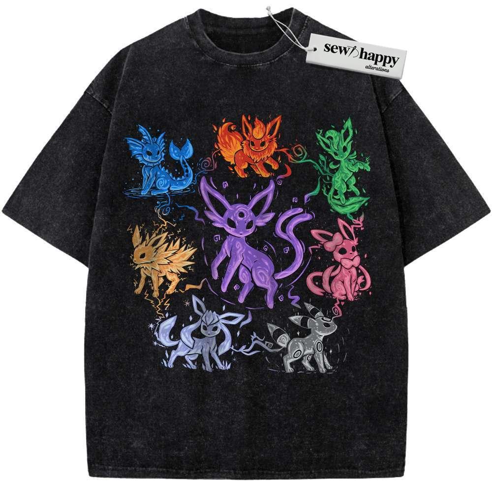 Wash Tee Eevee Evolution Shirt, Pokemon shirt, Anime Shirt, Vintage Tee
