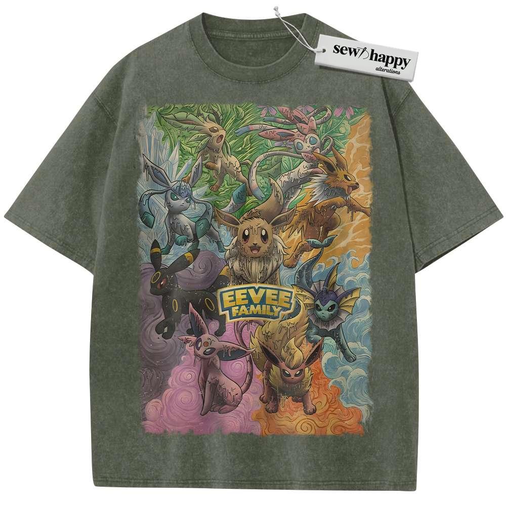 Wash Tee Eevee Shirt, Pokemon shirt, Anime Shirt, Vintage T-Shirt