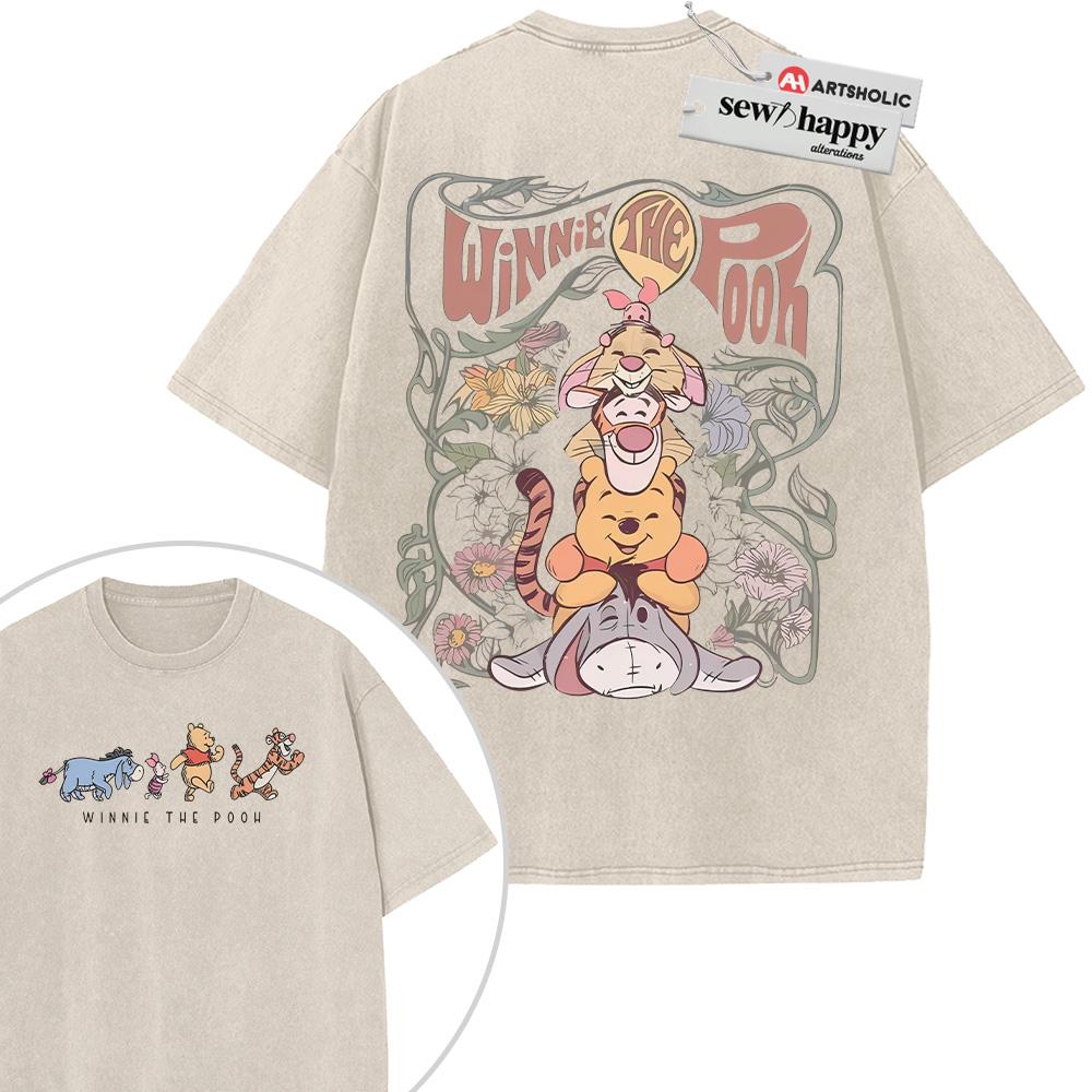 Wash Tee Eeyore Shirt, Tigger Shirt, Rabbit Shirt, Piglet Shirt, Winnie the Pooh Shirt, Animated Shirt, Vintage T-Shirt 2-Sided