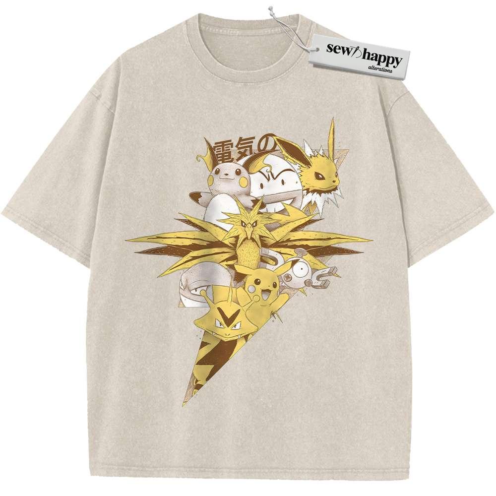 Wash Tee Electric Class Shirt, Pokemon shirt, Anime Shirt, Vintage T-Shirt