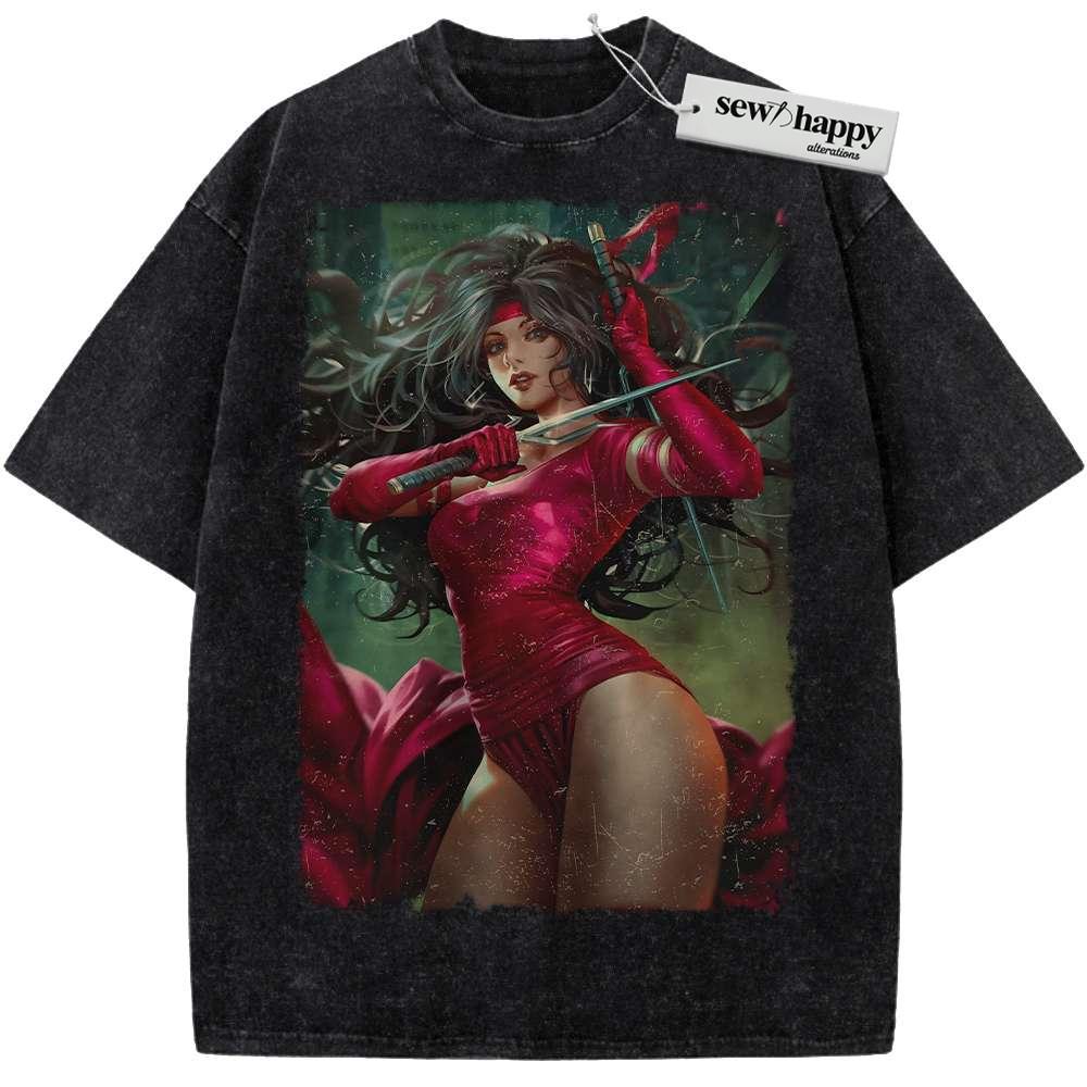 Wash Tee Elektra Shirt, Marvel Comics Shirt, Vintage Tee