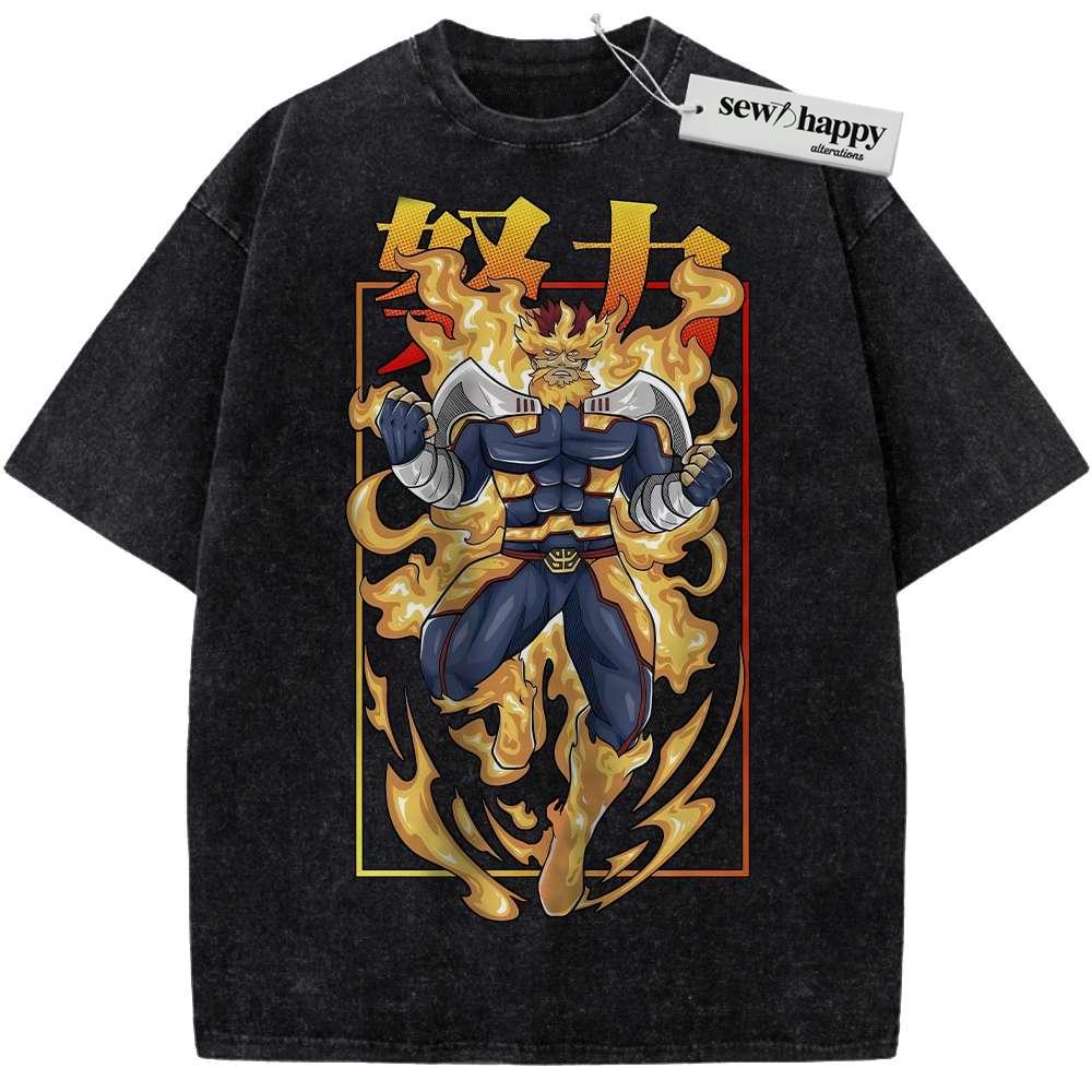 Wash Tee Endeavor Shirt, MHA Shirt, Anime Shirt, Vintage T-Shirt