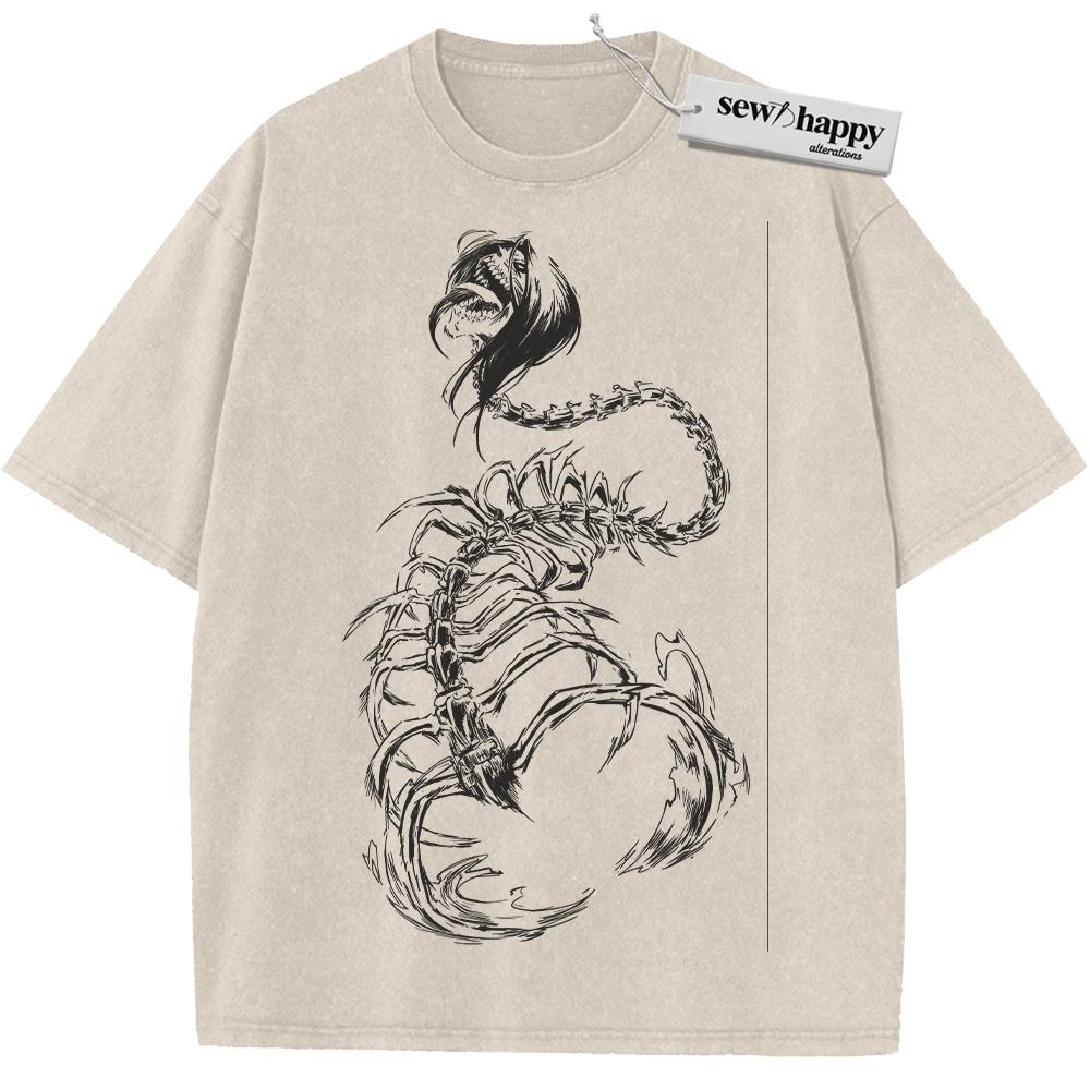 Wash Tee Eren Yeager Shirt, Attack On Titan Shirt, AOT Shirt, Anime Shirt, Vintage Tee