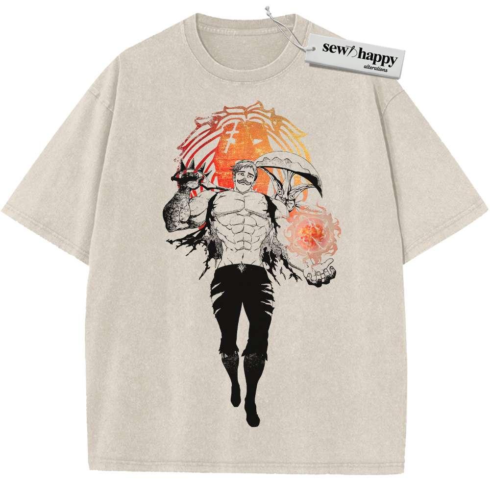 Wash Tee Escanor Shirt, Seven Deadly Sins Shirt, Anime Shirt, Vintage T-Shirt Wash Tee Escanor Shirt, Seven Deadly Sins Shirt, Anime Shirt, Vintage T-Shirt - Image 1