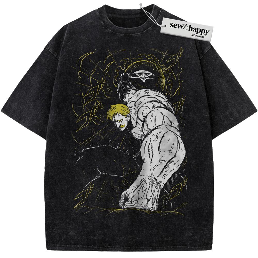 Wash Tee Escanor Shirt, Seven Deadly Sins Shirt, Anime Shirt, Vintage T-Shirt Wash Tee Escanor Shirt, Seven Deadly Sins Shirt, Anime Shirt, Vintage T-Shirt - Image 1