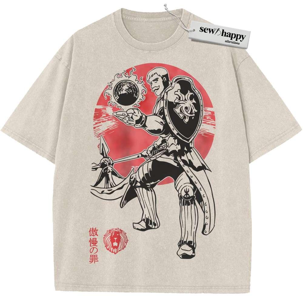 Wash Tee Escanor Shirt, The Seven Deadly Sins Shirt, Anime Shirt, Vintage Tee