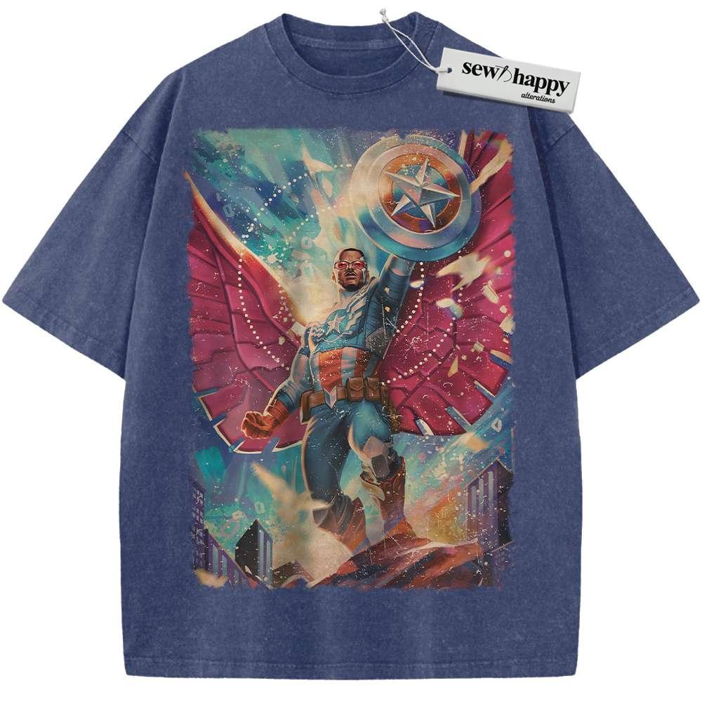 Wash Tee Falcon Shirt, Marvel Comics Shirt, Vintage Tee