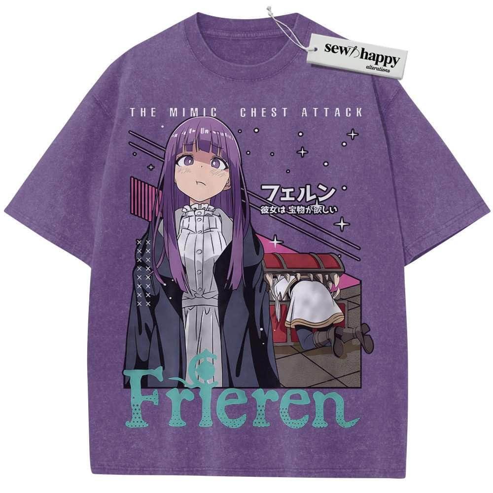 Wash Tee Fern Shirt, Frieren: Beyond Journey's End Shirt, Anime Shirt, Vintage T-Shirt