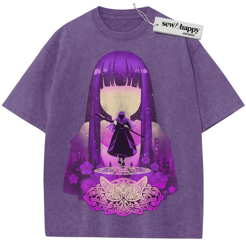 Wash Tee Fern Shirt, Frieren: Beyond Journey's End Shirt, Anime Shirt, Vintage Tee