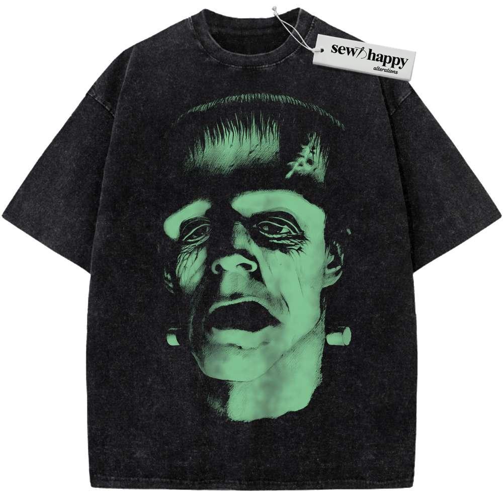 Wash Tee Frankenstein Shirt, Halloween Shirt, Horror Shirt, Vintage T-Shirt