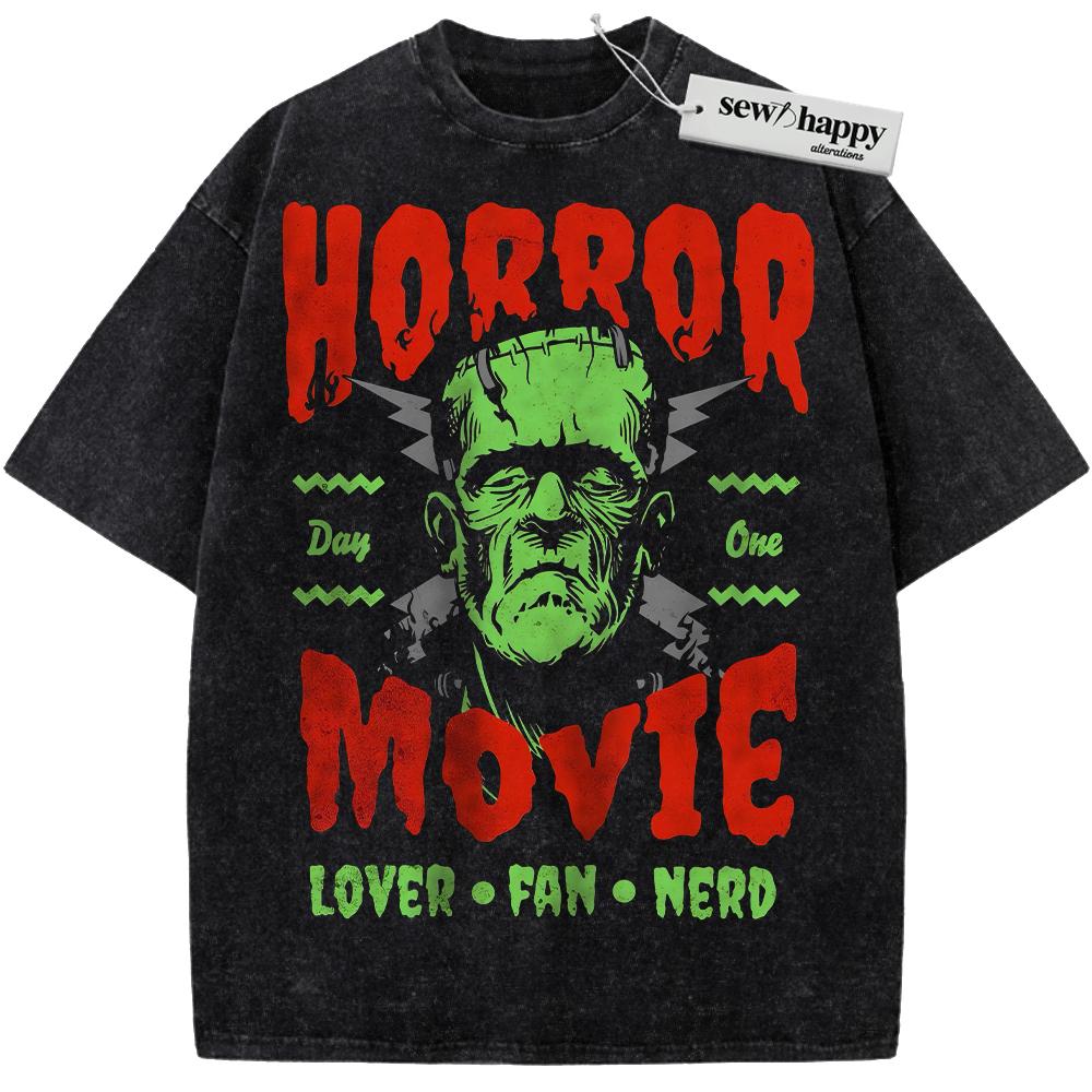 Wash Tee Frankenstein Shirt, Horror Movie Shirt, Halloween Shirt, Vintage Tee