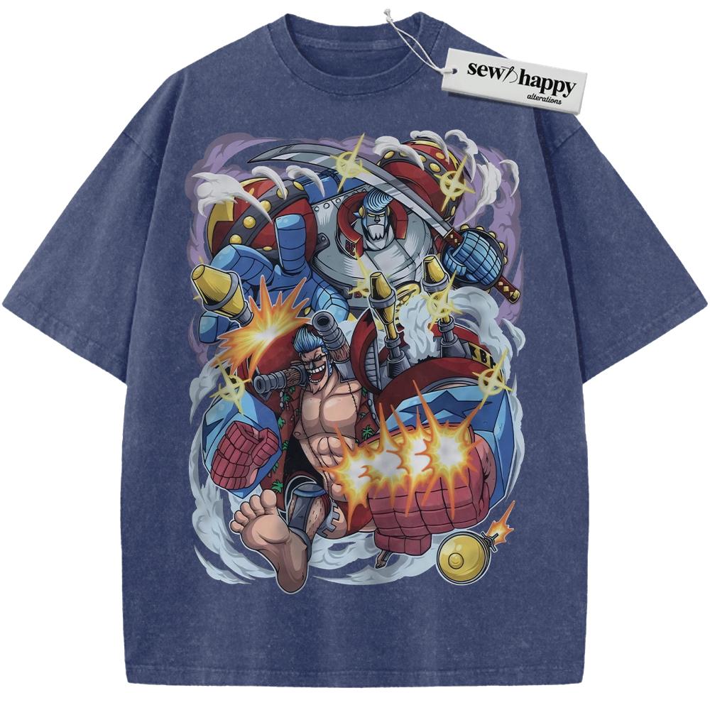 Wash Tee Franky Shirt, One Piece Shirt, Anime Shirt, Vintage T-Shirt