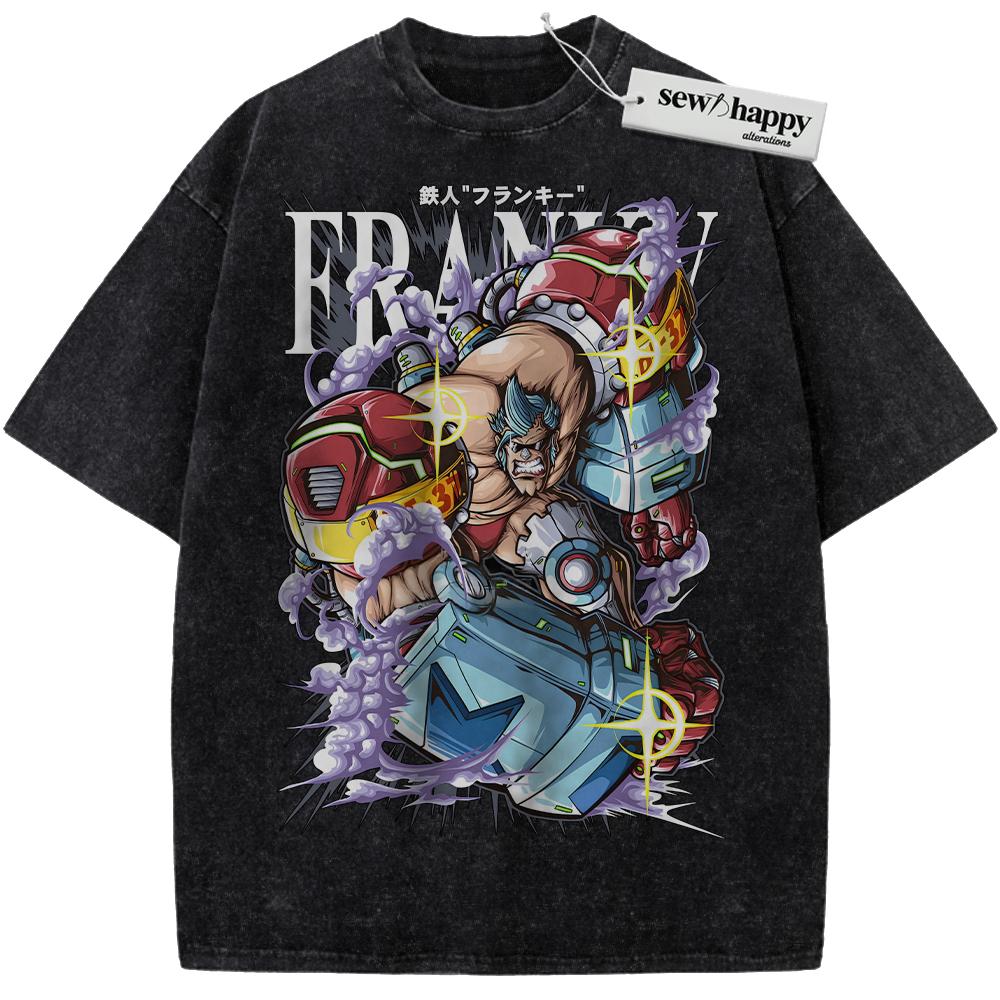 Wash Tee Franky Shirt, One Piece Shirt, Anime Shirt, Vintage Tee