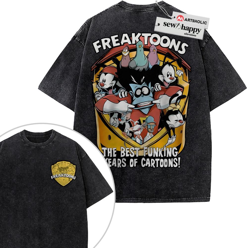 Wash Tee Freaktoons Shirt, Animated Shirt, Vintage T-Shirt 2-Sided