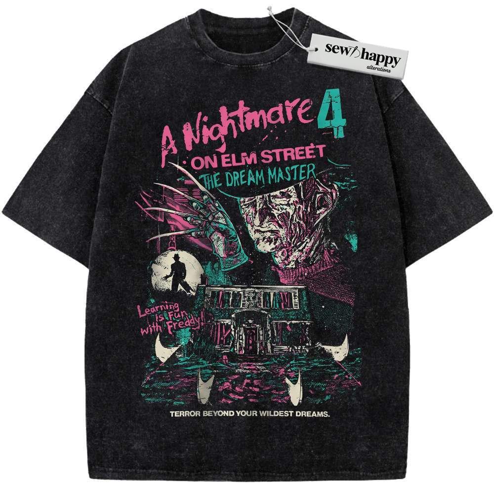 Wash Tee Freddy Krueger Shirt, A Nightmare on Elm Street Shirt, Horror Movie Shirt, Vintage T-Shirt