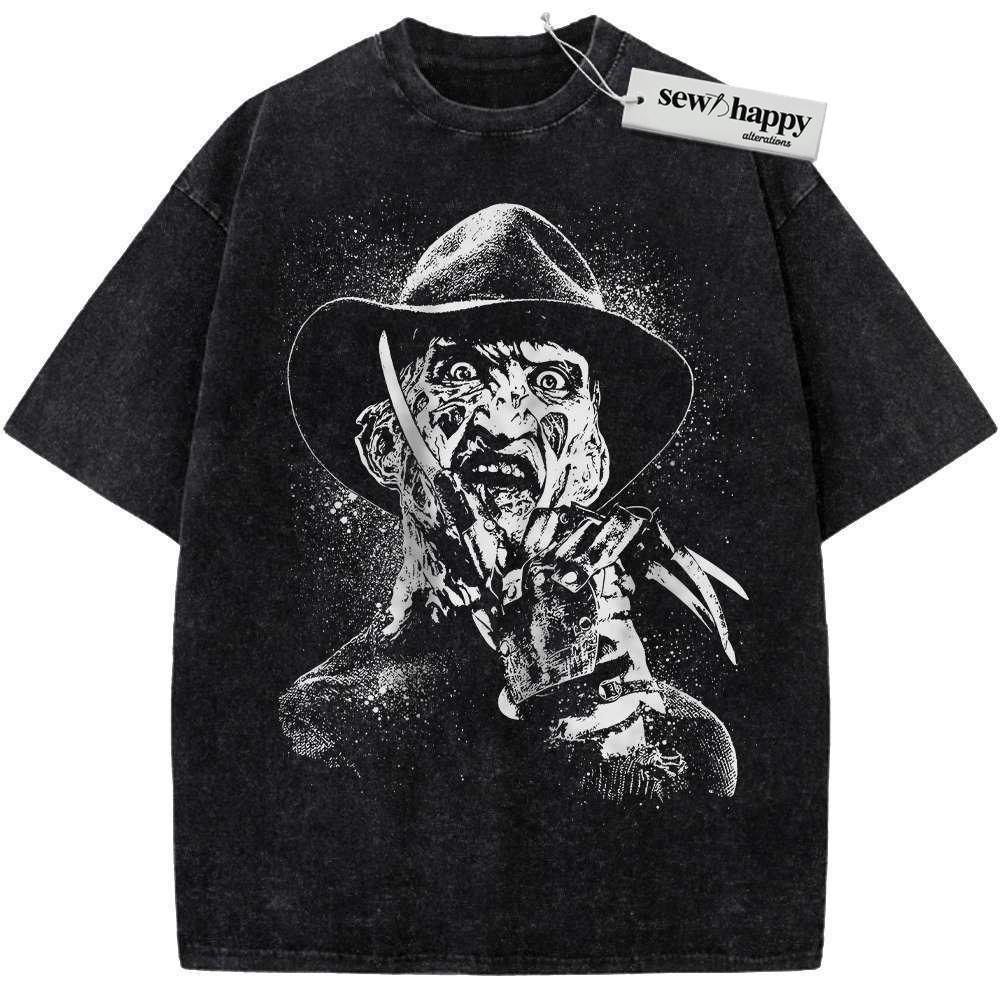 Wash Tee Freddy Krueger Shirt, A Nightmare on Elm Street Shirt, Horror Movie Shirt, Vintage Tee