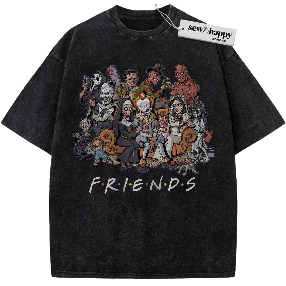 Wash Tee Friends Horror Shirt, Halloween Shirt, Movie Shirt, Vintage Tee