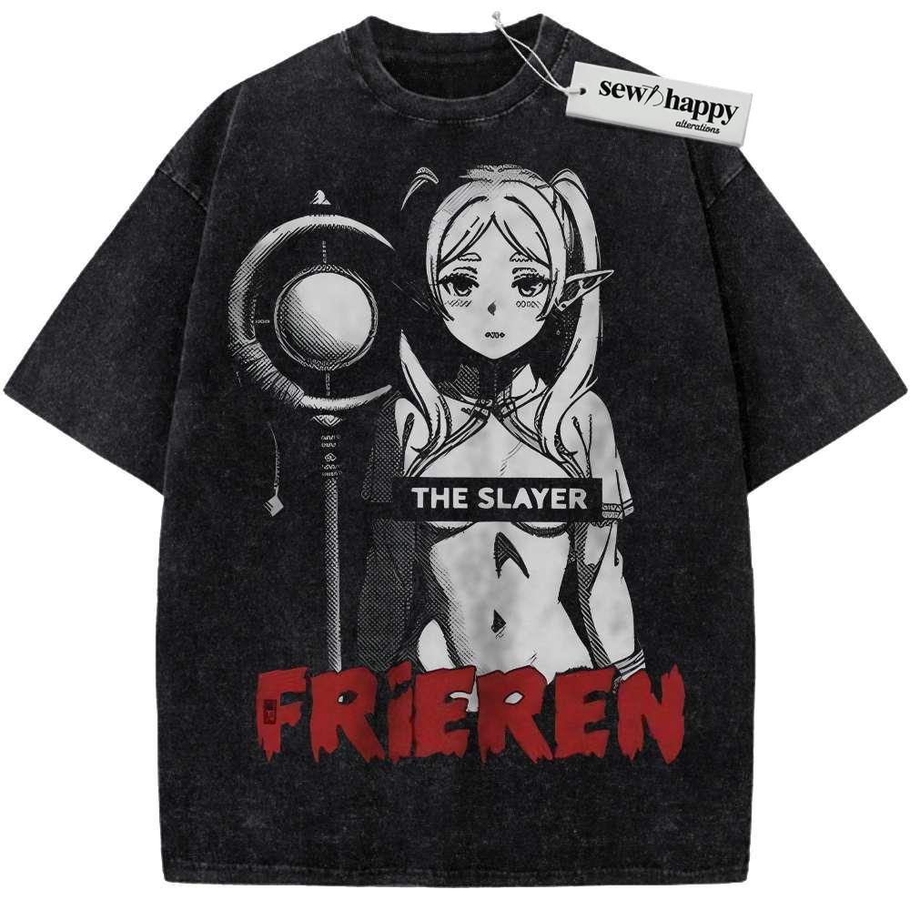 Wash Tee Frieren: Beyond Journey's End Shirt, Anime Shirt, Vintage T-Shirt