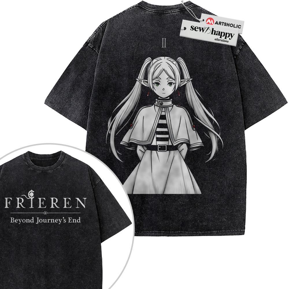 Wash Tee Frieren: Beyond Journey's End Shirt, Anime Shirt, Vintage Tee 2-Sided Wash Tee Frieren: Beyond Journey's End Shirt, Anime Shirt, Vintage Tee 2-Sided - Image 1