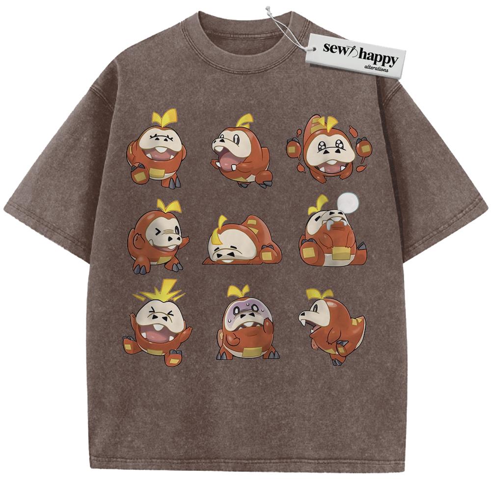 Wash Tee Fuecoco Shirt, Pokemon Shirt, PKM Shirt, Anime Shirt, Vintage T-Shirt