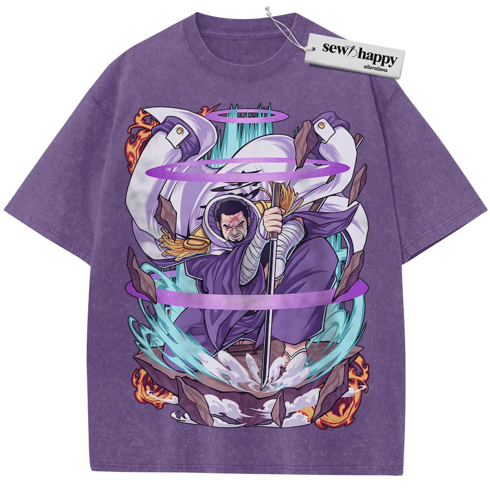 Wash Tee Fujitora Shirt, Issho Shirt, One Piece Shirt, Anime Shirt, Vintage Tee