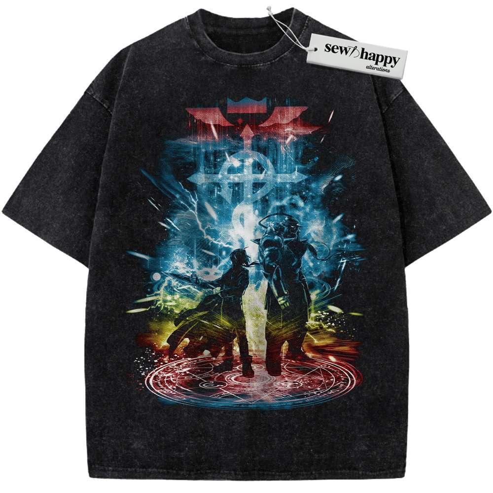 Wash Tee Fullmetal Alchemist Shirt, Anime Shirt, Vintage Tee Wash Tee Fullmetal Alchemist Shirt, Anime Shirt, Vintage Tee - Image 1