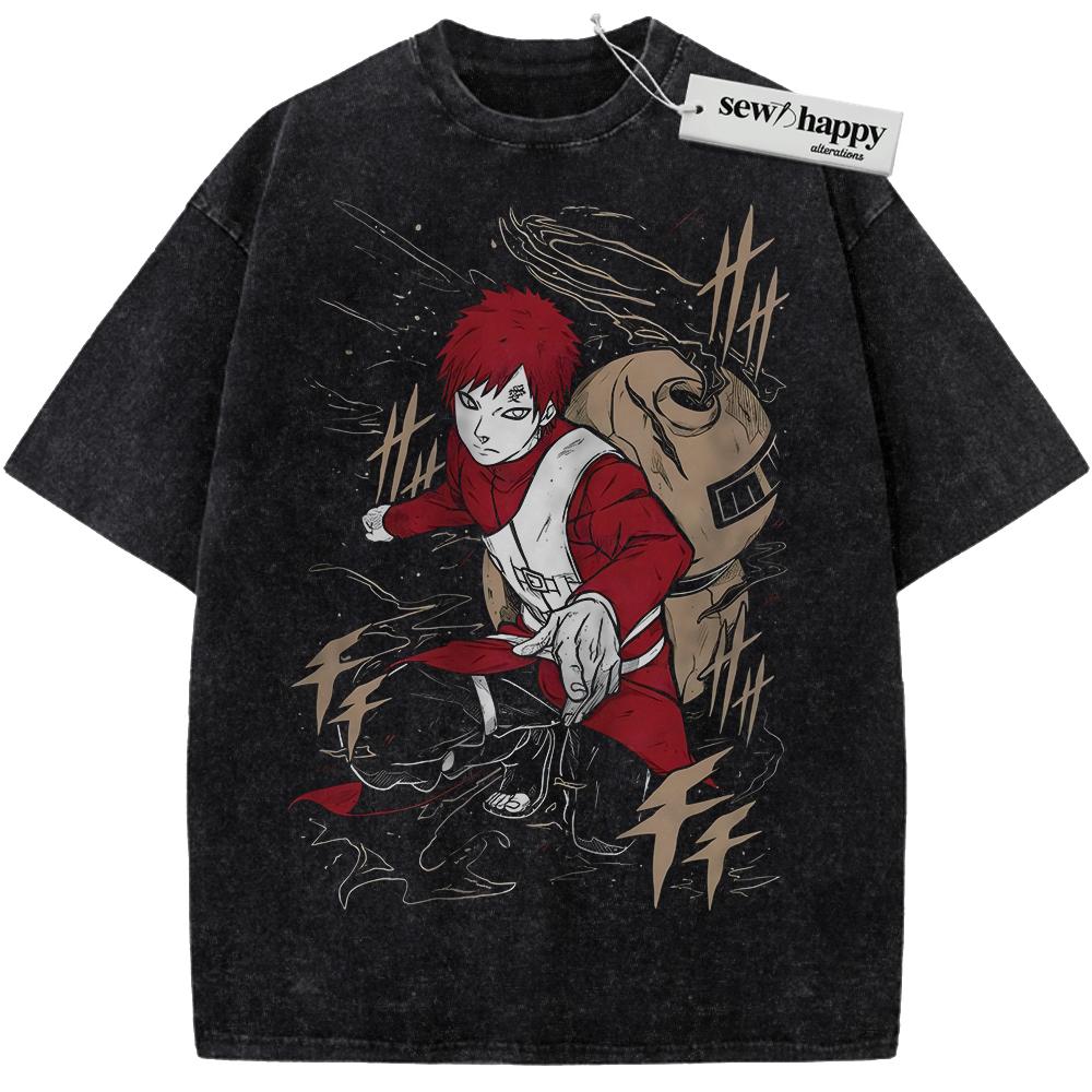Wash Tee Gaara Shirt, Naruto Shirt, Anime Shirt, Vintage Tee