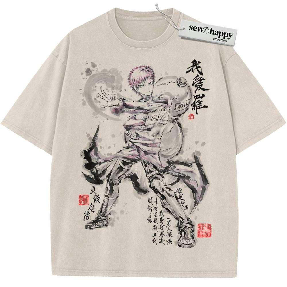 Wash Tee Gaara Shirt, Naruto Shirt, Anime Shirt, Vintage Tee Wash Tee Gaara Shirt, Naruto Shirt, Anime Shirt, Vintage Tee - Image 1