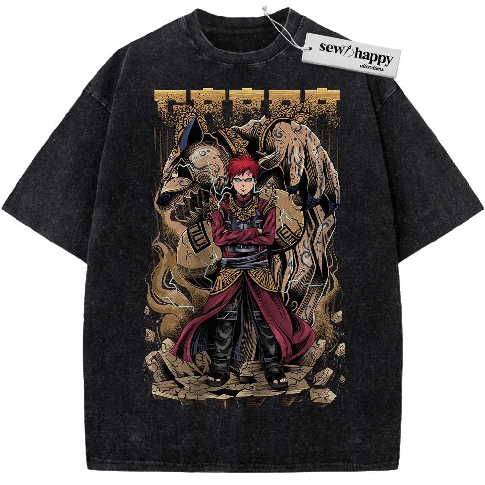 Wash Tee Gaara Shirt, Naruto Shirt, Anime Shirt, Vintage Tee Wash Tee Gaara Shirt, Naruto Shirt, Anime Shirt, Vintage Tee - Image 1