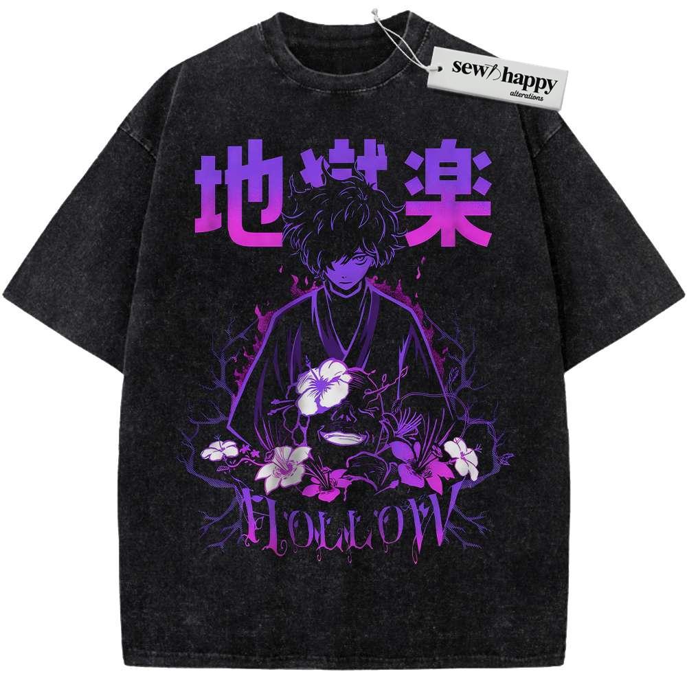 Wash Tee Gabimaru Shirt, Hell’s Paradise Shirt, Anime Shirt, Vintage T-Shirt