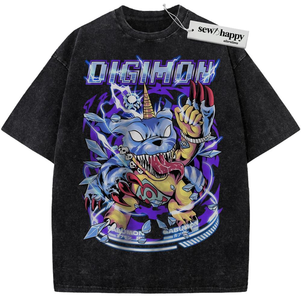 Wash Tee Gabumon Shirt, Digimon Shirt, Anime Shirt, Vintage T-Shirt