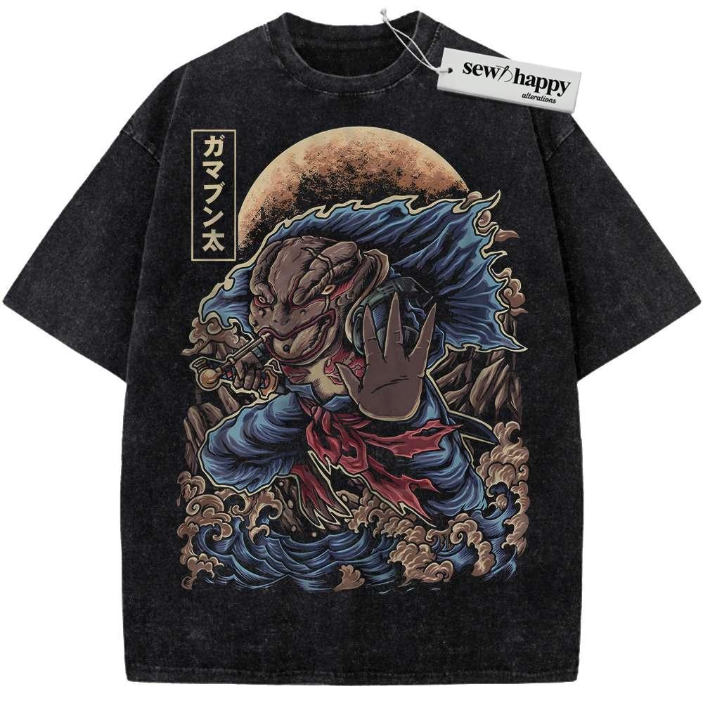 Wash Tee Gamabunta Shirt, Naruto Shirt, Anime Shirt, Vintage T-Shirt