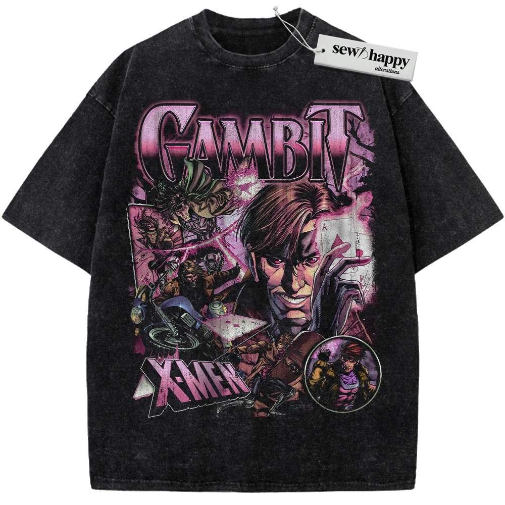 Wash Tee Gambit Shirt, X-Men Shirt, Marvel Comics Shirt, Vintage Tee