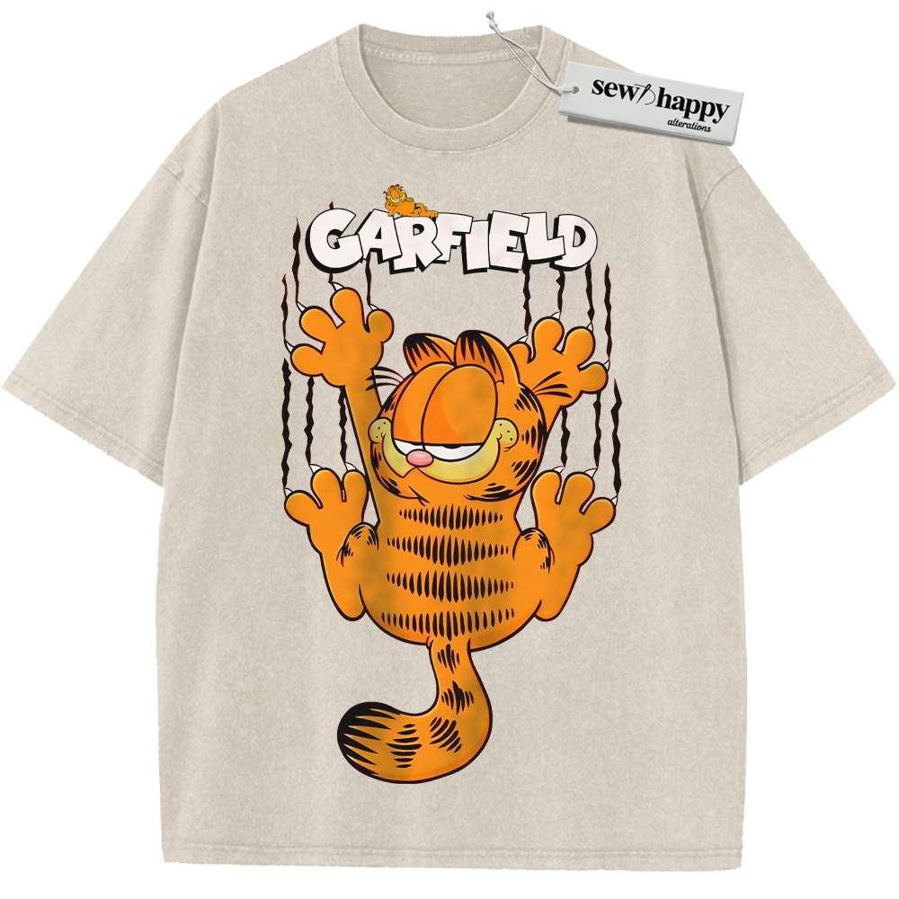 Wash Tee Garfield Shirt, Animated Shirt, Vintage Tee