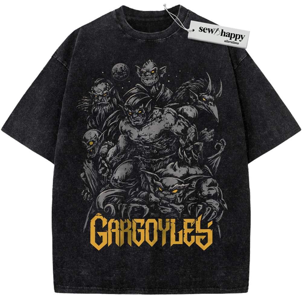 Wash Tee Gargoyles Shirt, Animated Shirt, Vintage T-Shirt