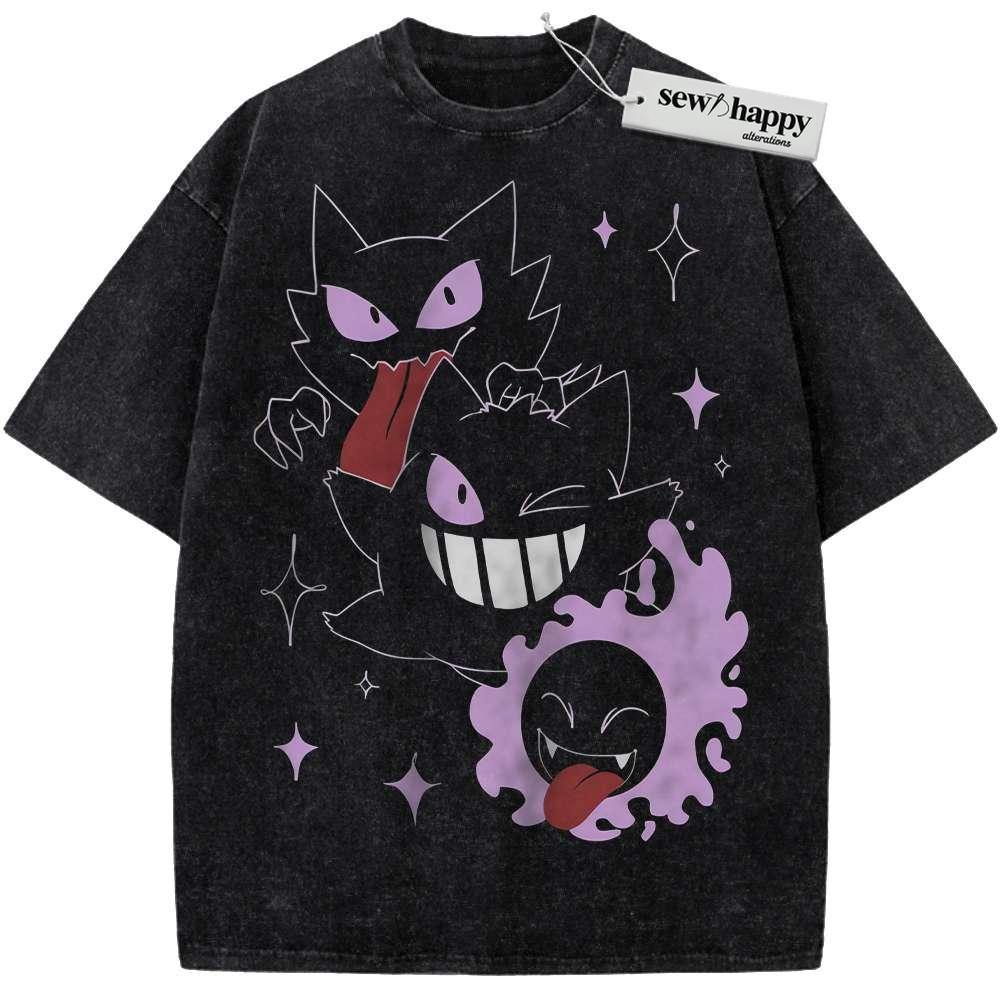 Wash Tee Gatsly Shirt, Haunter Shirt, Gengar Shirt,Pokemon shirt, Anime Shirt, Vintage Tee