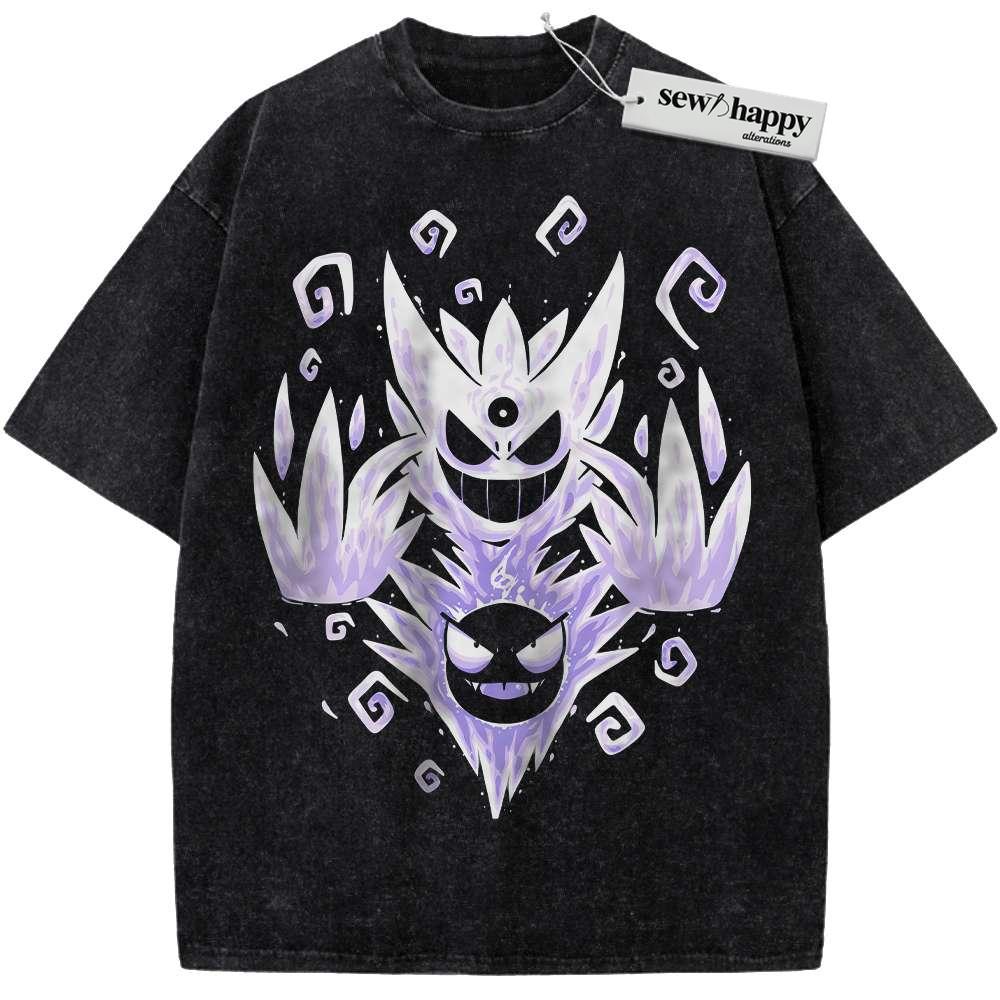 Wash Tee Gatsly vs Mega Gengar Shirt, Pokemon shirt, Anime Shirt, Vintage T-Shirt