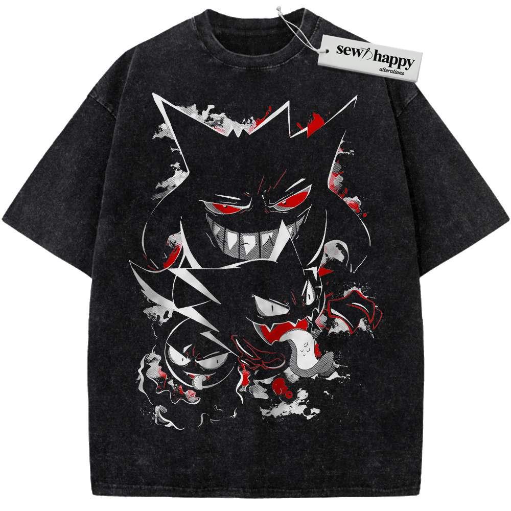 Wash Tee Gengar Gatsly Haunter Shirt, Pokemon shirt, Anime Shirt, Vintage T-Shirt