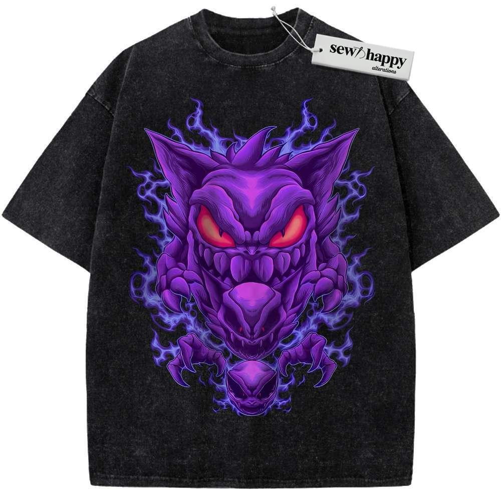 Wash Tee Gengar Shirt, Gatsly Shirt, Haunter Shirt, Anime Shirt, Vintage Tee
