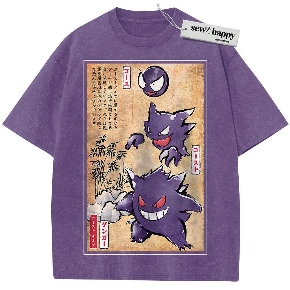 Wash Tee Gengar Shirt, Gatsly Shirt, Haunter Shirt, Pokemon shirt, Anime Shirt, Vintage Tee