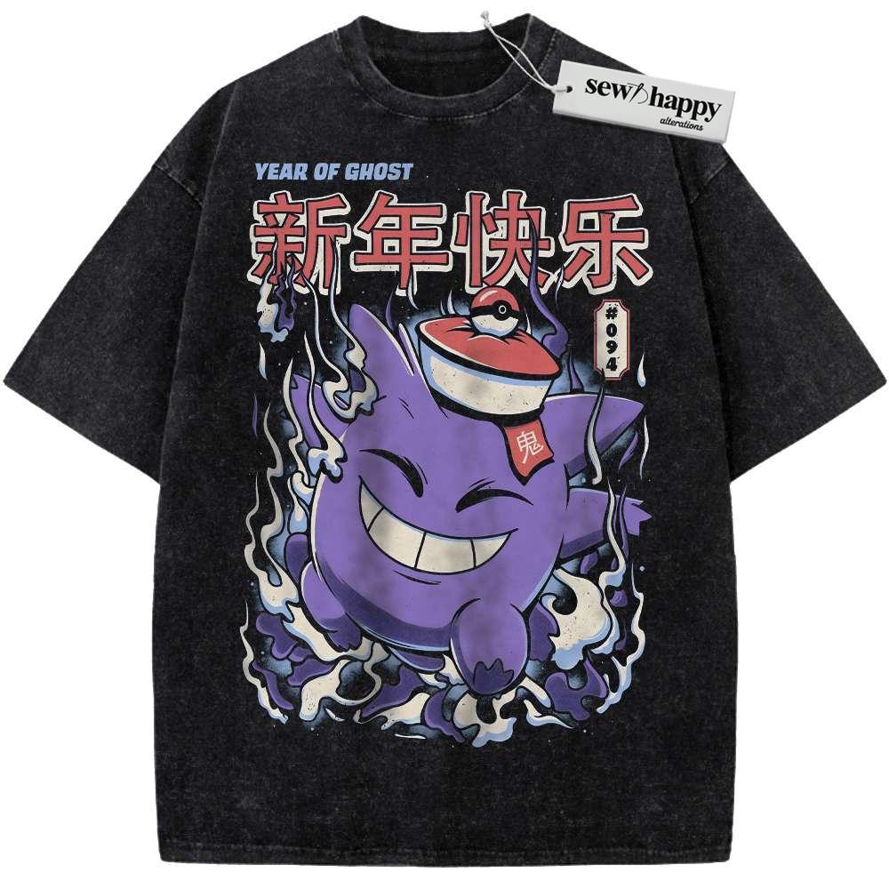 Wash Tee Gengar Shirt, Pokemon shirt, Anime Shirt, Vintage Tee Wash Tee Gengar Shirt, Pokemon shirt, Anime Shirt, Vintage Tee - Image 1