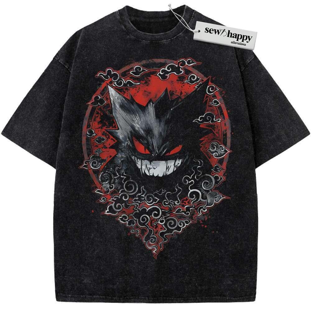 Wash Tee Gengar Shirt, Pokemon shirt, Anime Shirt, Vintage Tee