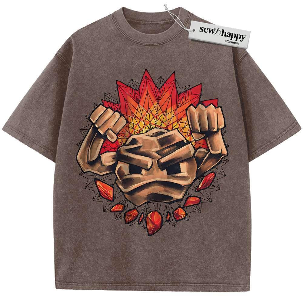 Wash Tee Geodude Shirt, Pokemon shirt, Anime Shirt, Vintage Tee