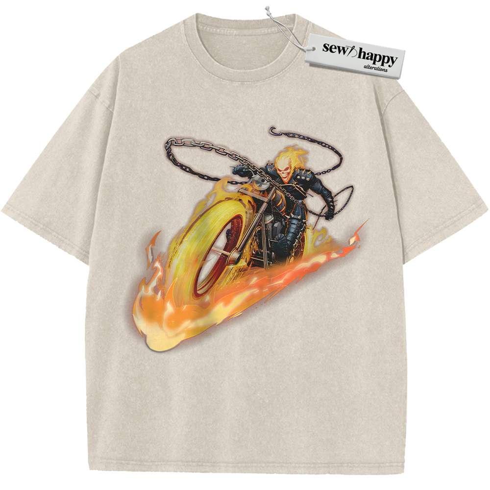 Wash Tee Ghost Rider Shirt, Marvel Comics Shirt, Vintage Tee