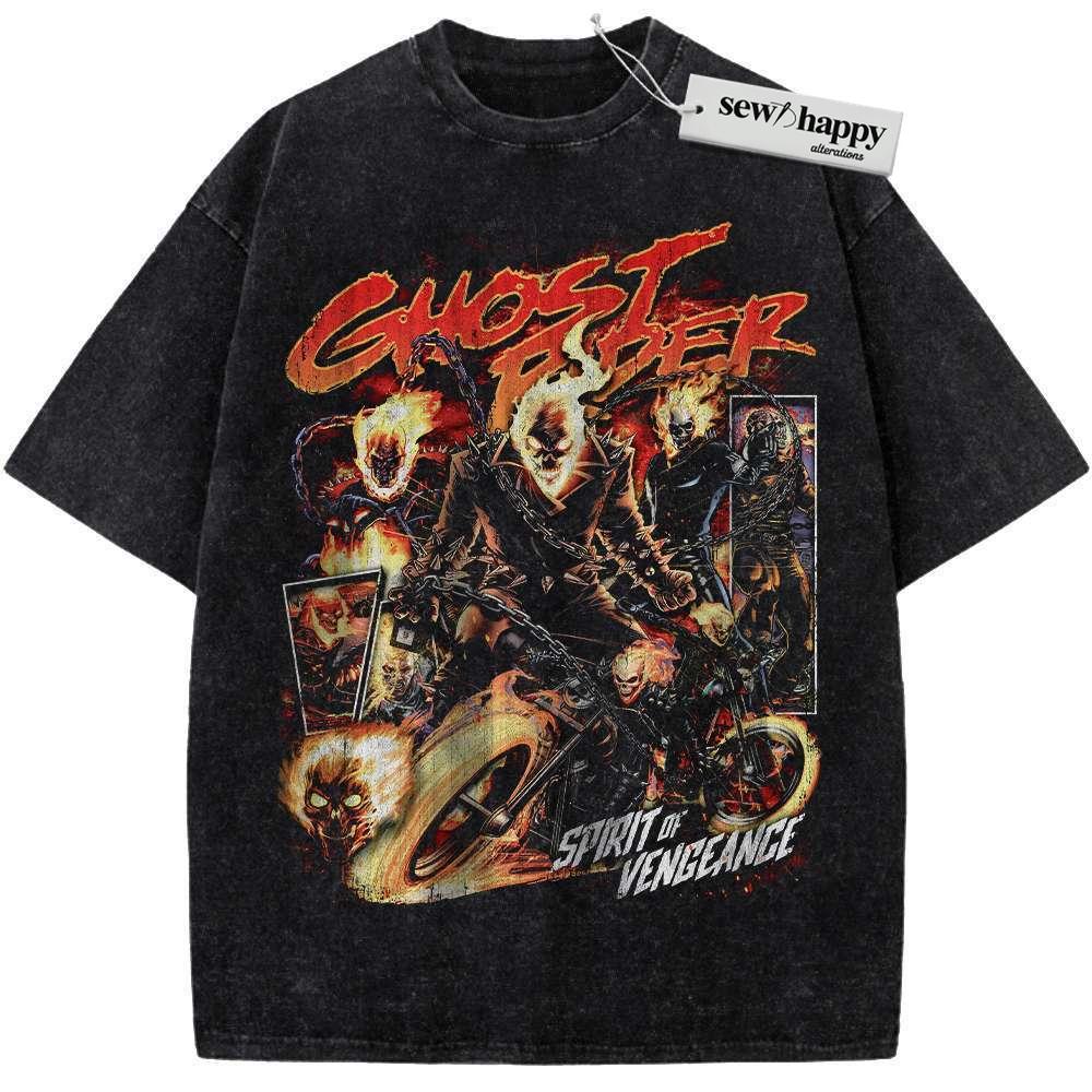 Wash Tee Ghost Rider Shirt, Marvel Comics Shirt, Vintage Tee