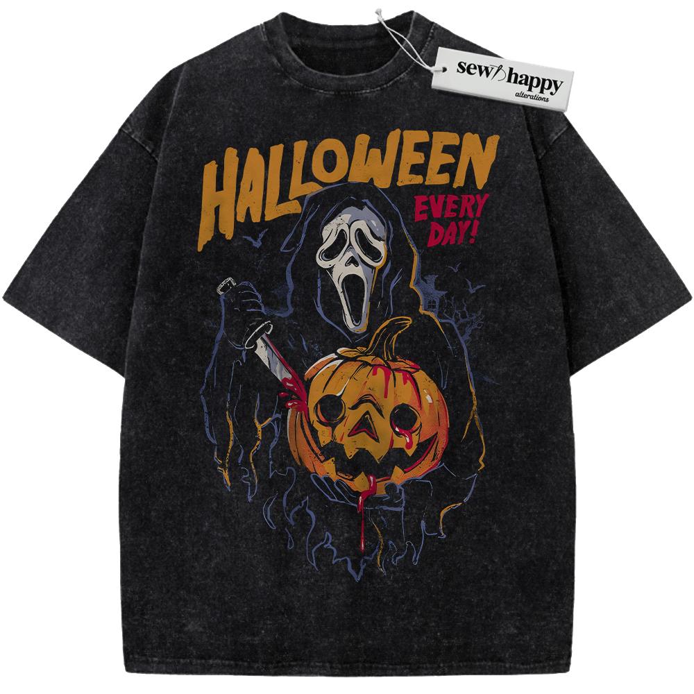 Wash Tee Ghostface Shirt, Scream Shirt, Halloween Shirt, Horror Shirt, Vintage T-Shirt Wash Tee Ghostface Shirt, Scream Shirt, Halloween Shirt, Horror Shirt, Vintage T-Shirt - Image 1