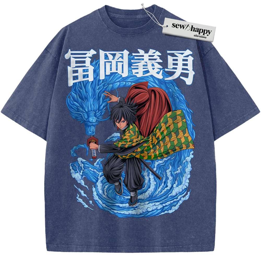 Wash Tee Giyu Tomioka Shirt, Demon Slayer Shirt, Anime Shirt, Vintage Tee Wash Tee Giyu Tomioka Shirt, Demon Slayer Shirt, Anime Shirt, Vintage Tee - Image 1