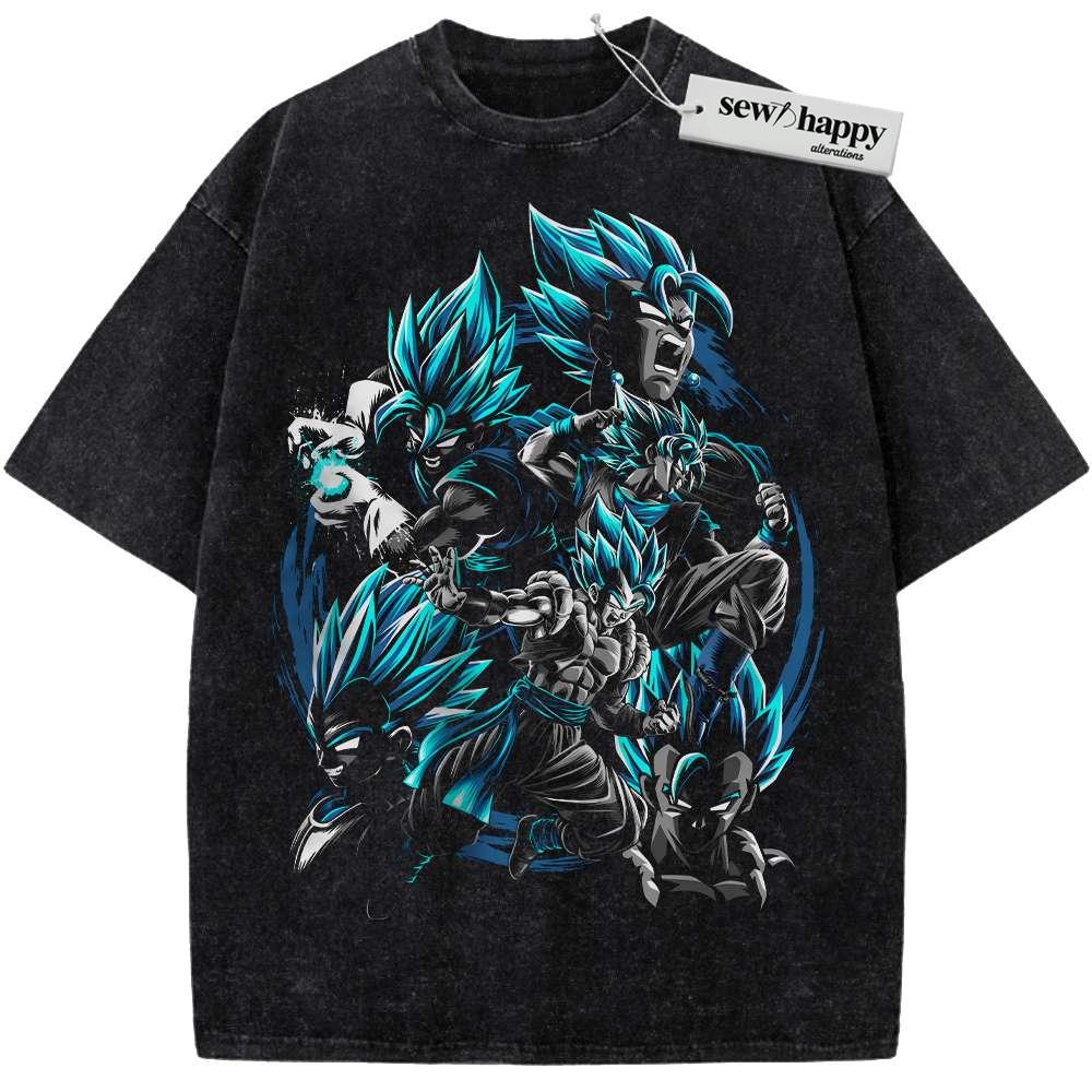 Wash Tee Gogeta Shirt, Dragon Ball Z Shirt, DBZ Shirt, Anime Shirt, Vintage Tee